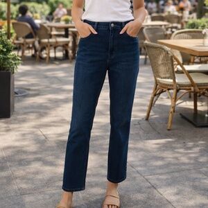 Banana Republic Dark Wash High-Rise Kick Flare Cropped Jeans - Size 6